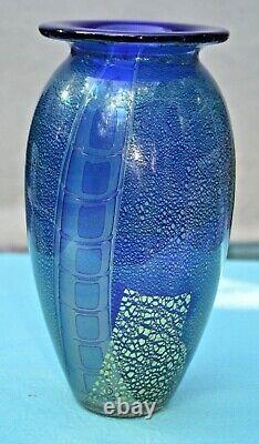 Very Big Robert Eickholt Art Glass Vase Signed Dated 2008 10-1/4 Perfect
