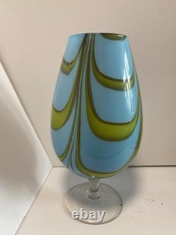 Vetreria Artigiana Sanminiatello Italian Empoli Marbled Sniffer Glass Vase Vetreria Artigiana Sanminiatello Italian Empoli Marbled Sniffer Glass Vase