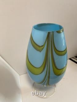 Vetreria Artigiana Sanminiatello Italian Empoli Marbled Sniffer Glass Vase