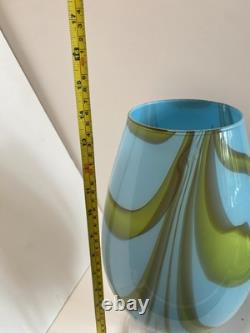 Vetreria Artigiana Sanminiatello Italian Empoli Marbled Sniffer Glass Vase Vetreria Artigiana Sanminiatello Italian Empoli Marbled Sniffer Glass Vase