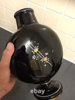 Victorian Antique Black Glass Vase