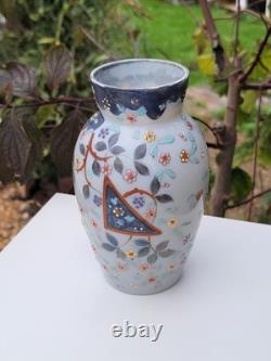 Victorian Enamelled Opaline Art Glass Vase c1885-1910 Attributed Thomas Webb