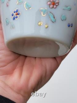 Victorian Enamelled Opaline Art Glass Vase c1885-1910 Attributed Thomas Webb