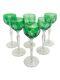 Vintage 1950 White Label F. Kisslinger Rattenberg Green Crystal Stem Glasses