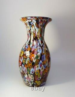 Vintage 1960s Fratelli Toso Millefiori Flowers Murano Art Glass Vase Collectable
