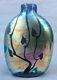 Vintage 1981 Kent Fiske Signed Art Glass Luminere Collection Iridescent Vase