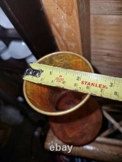 Vintage 2000s Fire Effect Look Glass Silk Straw Vase English Art