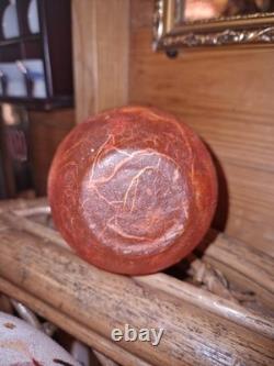 Vintage 2000s Fire Effect Look Glass Silk Straw Vase English Art