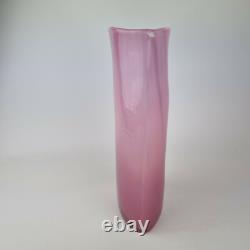 Vintage 20th Century Pink Art Glass Vase 29cm High x 15cm Wide