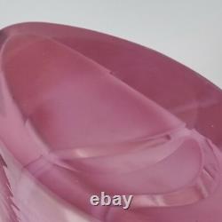 Vintage 20th Century Pink Art Glass Vase 29cm High x 15cm Wide