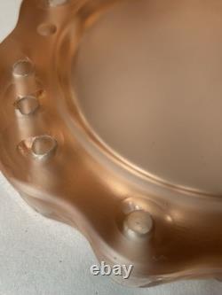 Vintage 30's Walther & Söhne Seerosen & Peter Pan Peach Glass Centrepiece Vase