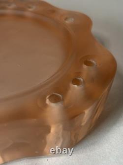 Vintage 30's Walther & Söhne Seerosen & Peter Pan Peach Glass Centrepiece Vase