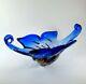 Vintage 80s Murano Centrepiece Flower Bowl Multicolour Sommerso Glass Art Piece