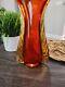 Vintage Amber Art Glass Vase