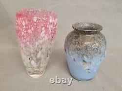 Vintage Antique Scottish Art Glass Vase Collection Of Two VASART