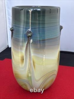 Vintage Art Blown Glass Vase Tumbler Signed Frederick Warren 76