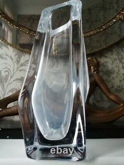 Vintage Art Deco Daum Crystal Heavy (4kg). Glass Vase. Signed