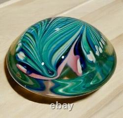 Vintage Art Glass Paper Weight Signed