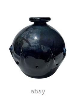 Vintage Art Glass Vase Hand Blown Signed Morimaka 1969