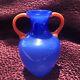 Vintage Art Glass Vase Marc Aurel Echtkristal Germany Lavender Blue Orange 12