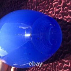 Vintage Art Glass Vase Marc Aurel Echtkristal Germany Lavender Blue Orange 12