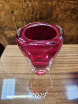Vintage Art Glass Whitefriers Molar Ruby Red Vase