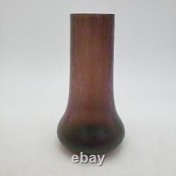 Vintage Austrian or Czech Iridescent Purple Art Glass Vase Unmarked Chipping