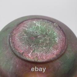 Vintage Austrian or Czech Iridescent Purple Art Glass Vase Unmarked Chipping