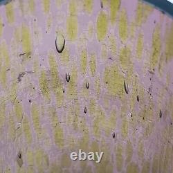 Vintage Austrian or Czech Iridescent Purple Art Glass Vase Unmarked Chipping