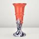 Vintage Bohemian Art Deco Kralik Orange Tango Splatter Art Glass Vase
