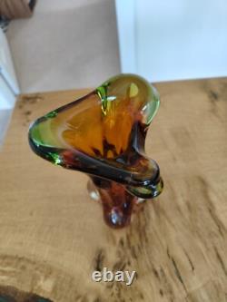 Vintage Bohemian Mstisov Art Glass Vase Niagara Range Designed By Karel Zemek