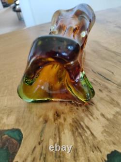 Vintage Bohemian Mstisov Art Glass Vase Niagara Range Designed By Karel Zemek