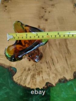 Vintage Bohemian Mstisov Art Glass Vase Niagara Range Designed By Karel Zemek