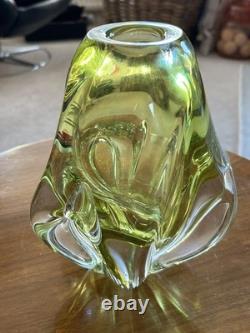 Vintage Czech Abstract Art Glass Vase late 60's/ early 70's. Josef Hospodka