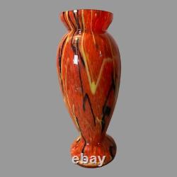 Vintage Czech Style End Of Day Art Glass 10 Vase