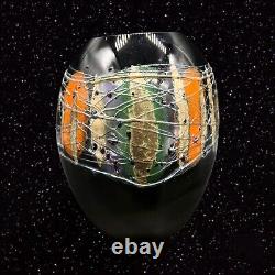 Vintage Daniel Edln Edler Art Glass Vase 1999 Numbered 250810 textured 7t 5w