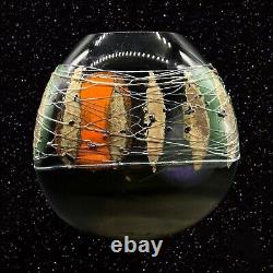 Vintage Daniel Edln Edler Art Glass Vase 1999 Numbered 250810 textured 7t 5w