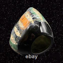 Vintage Daniel Edln Edler Art Glass Vase 1999 Numbered 250810 textured 7t 5w