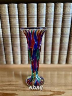Vintage Due Zeta Venezia Rainbow Vase 7.75 Inches Tall