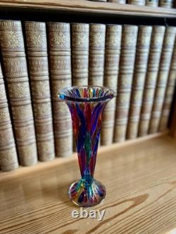 Vintage Due Zeta Venezia Rainbow Vase 7.75 Inches Tall
