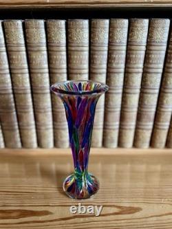 Vintage Due Zeta Venezia Rainbow Vase 7.75 Inches Tall