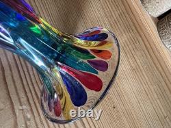 Vintage Due Zeta Venezia Rainbow Vase 7.75 Inches Tall