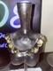 Vintage Elena Graure Vase Woman Torso Signed Glass Purple Gold Beautiful Gift