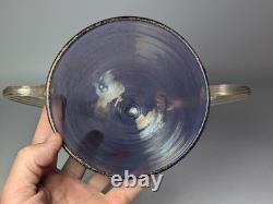 Vintage Early 20thC Salviati Murano Lavender Iridescent & Gold Glass Trophy Vase