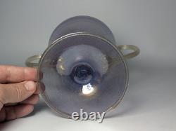 Vintage Early 20thC Salviati Murano Lavender Iridescent & Gold Glass Trophy Vase
