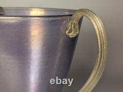 Vintage Early 20thC Salviati Murano Lavender Iridescent & Gold Glass Trophy Vase
