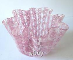 Vintage Fazzoletto Zanfirico Murano Venini Italian Art Glass Handkerchief Vase