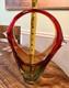 Vintage Ferro & Lazzarini Murano Sommerso Art Glass Basket Vase Italy 12