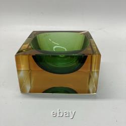 Vintage Flavio Poli Italian Murano Sommerso Art Glass Bowl Coin Dish Mid Century
