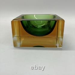 Vintage Flavio Poli Italian Murano Sommerso Art Glass Bowl Coin Dish Mid Century